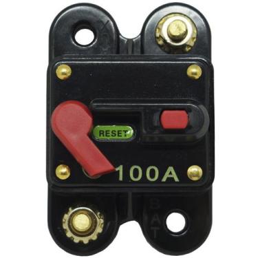 Imagem de Disjuntor Automotivo 100A Proteção Som Bateria Fusível Resetável Liga 