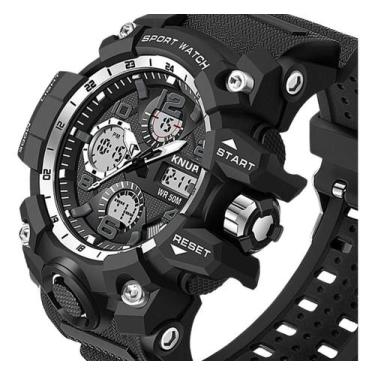 Imagem de Relógio Digital Masculino Knup Preto Resistente Água 50m Cro - Congrat