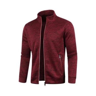 Imagem de Jaqueta Masculina De Manga Longa Com Zíper, Gola Alta, Casual Para Uso