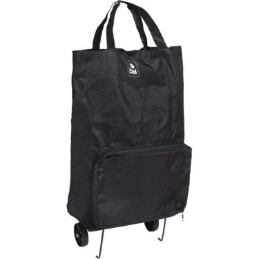 Imagem de Bolsa com Rodinhas Multiuso Dobrável Capacidade 10Kg 14 Litros para Feira Mercado Bel