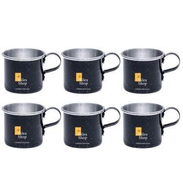 Imagem de Kit 6 Canecas Coloridas Xícaras Retrô Em Alumínio Café Chá - DI ALUMÍN