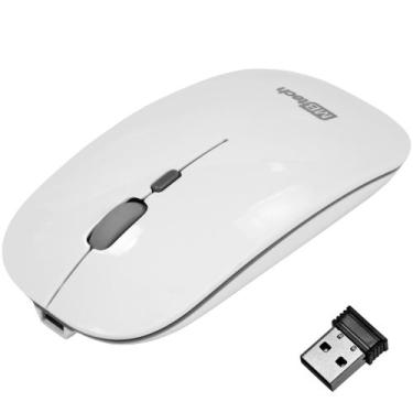 Imagem de Mouse Óptico Sem Fio Recarregável - Silencioso Slim Usb 3.0 Branco - M