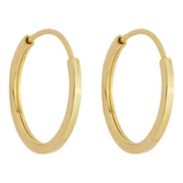 Imagem de Kit 2 Brinco Argola Infantil 10mm Em Ouro 10k Amarelo - Jetta Joias