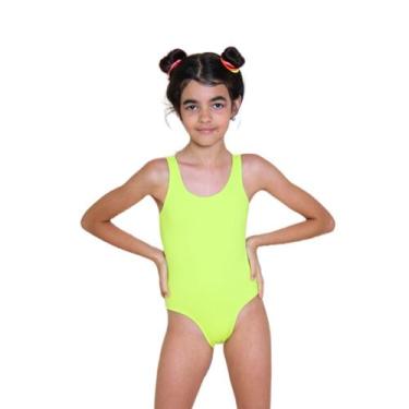 Imagem de Maiô Lycra Proteção UPF50+ Natação Macramê Verde Neon  - Verão 2023 - 