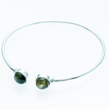 Imagem de Bracelete Feminino Ajustável Prata 925 Com Pedra Natural - Atraktiva J