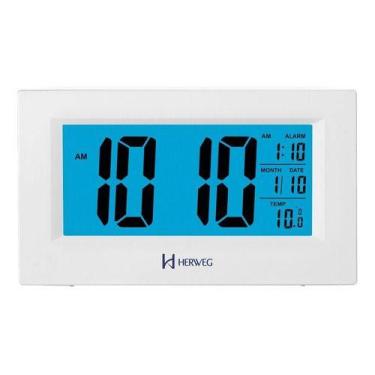 Imagem de Relogio despertador herweg 2972-021 branco, BRANCO