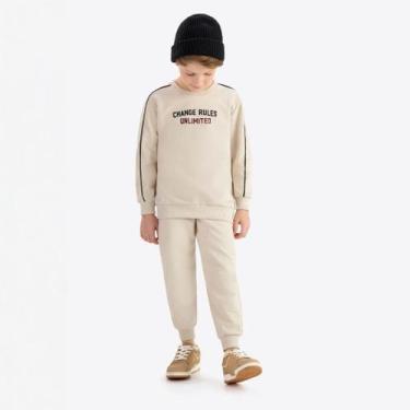 Imagem de Conjunto Infantil Menino Moletom Manga Longa Rovitex, Bege, 14