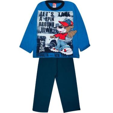 Imagem de Conjunto De Camiseta Moletom Infantil Menino Forrada Inverno - ANJO DA