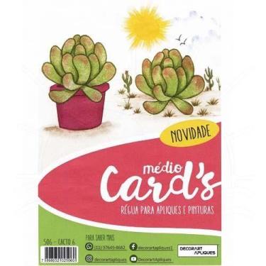 Imagem de Régua Médio Cards Apliques e Pinturas - Cactos 06 - Decorart