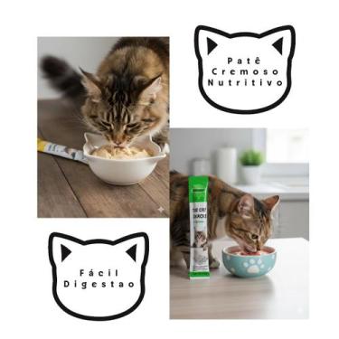 Imagem de 12 Saches 15g Petisco Snacks Patê Rico em Proteinas p/ Gatos - Adultos