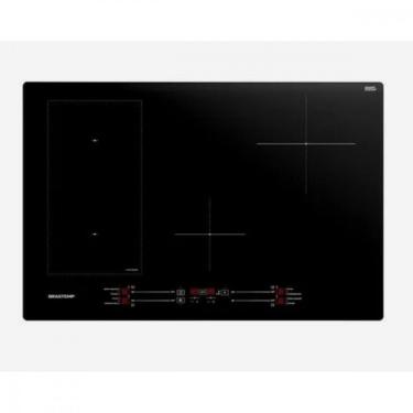 Imagem de Cooktop de Indução Brastemp BDJ77BE 4 Bocas Vidro Temperado com Flexizone Preto 220V