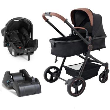 Imagem de Carrinho Ivy Trio G22 Até 22 Kg Black Galzerano Com Bebê Conforto Grid