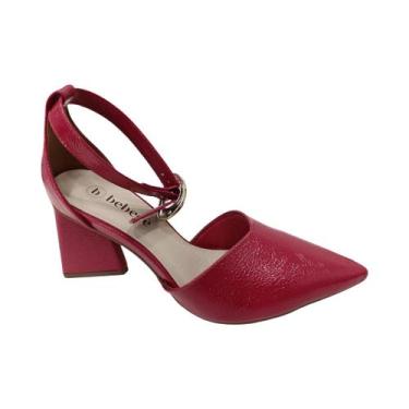 Imagem de Scarpin bebece salto grosso feminino t7044-336 - - Bebecê, Vermelho, 3