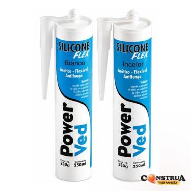 Imagem de Kit 2 Colas Silicone Flex Adesivo Acético Antifungo Para Vedação Pia C