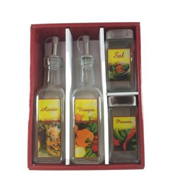 Imagem de Conjunto Galheteiro 4 Peças Vidro Bico Vda0502 - wincy