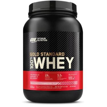 Imagem de 100% Whey Protein Gold Standard (907g) - Sabor: Morango - Optimum Nutr