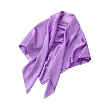 Imagem de Lenço De Seda Satinada Para Mulheres, 90cm, Em Cores Sólidas, Hijab, L