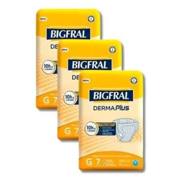Imagem de Fralda Geriátrica Bigfral Derma Plus 3 Unidades -, Grande