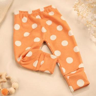 Imagem de Calça Para Bebês Tecido Macelin Estampadinho e Pé Reversível de 0 a 12