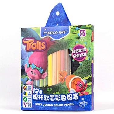 Imagem de elf series 12 lápis de cor infantil grosso triângulo colorido grafite pintado à mão