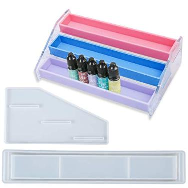 Imagem de Organizador de 3 camadas de silicone para resina epóxi para joias de pigmento, batom, cosméticos, 27,4 x 14,5 x 8 cm