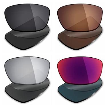 Imagem de Mryok 4 pares de lentes polarizadas de substituição para óculos de sol Spy Optic Dirty Mo – Stealth preto/bronze marrom/prata titânio/meia-noite sol