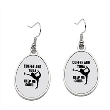 Imagem de Brincos com pingente para meninas Coffee and Yoga Keep Me Going 2 - Presente de festa de aniversário dos namorados