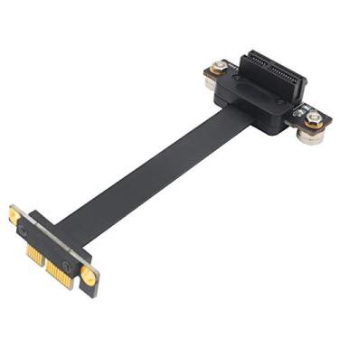 Imagem de PCI-E 1X Cabo de extensão PCI Express Preto Alta velocidade Extensor de fio Riser com LED Indicação de Almofada Magnética, Soquete de 90 graus