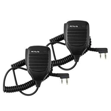 Imagem de Alto-falante Retevis Walkie Talkies Microfone com 2 pinos de alto-falante para Baofeng UV-5R UV-82 Kenwood TK-3000 Retevis H-777 RT1 RT21 RT27 Rádios bidirecionais (2 unidades)