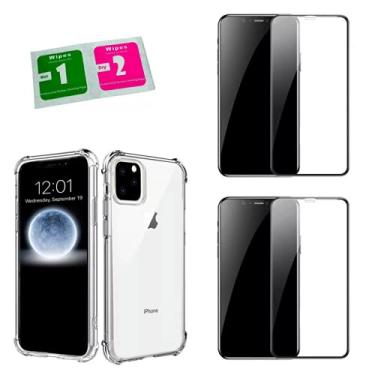 Imagem de Kit Capa Antishock + 2X Película Vidro 9D Compatível iPhone 11 Pro Max 6.5"