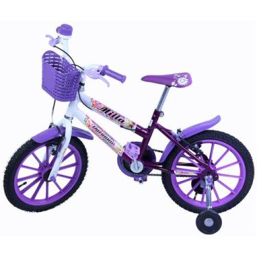 Imagem de Bicicleta Infantil Aro 16 Milla Com Cestinha, Cor Violeta - Dalannio B