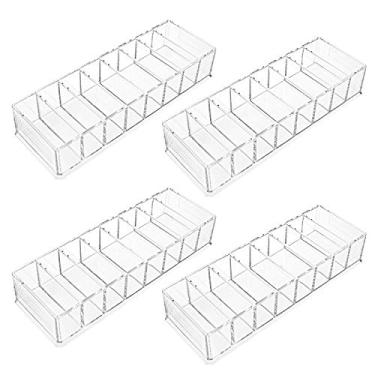 Imagem de Foraineam Pacote com 4 organizadores compactos de acrílico para cosméticos e cuidados com a beleza, suporte de pó para blushes e marcadores de sombra, organizador de maquiagem