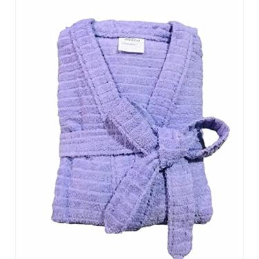 Imagem de Roupão de Banho Briza Atoalhado Juvenil 100% Algodão Manga Curta Lílas Tam 16 (4013)