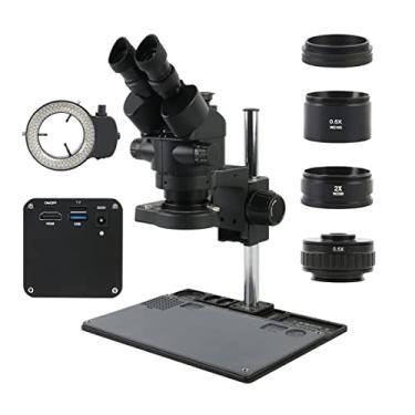 Imagem de Adaptador de Microscópio Microscópio Trinocular Simul-Focal Microscópio Estéreo 3,5X-90X Acessórios de Microscópio (Cor: 1)