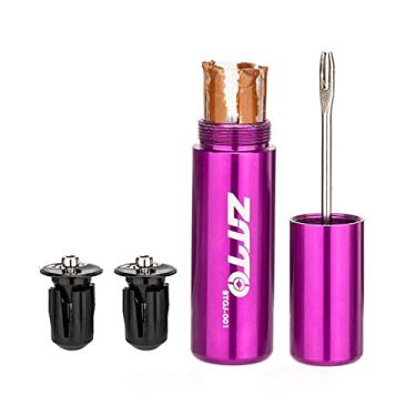 Imagem de Tingpai Kit de reparo de pneus de bicicleta Fer menta de plugue de pneu sem câma pa correção de punção plana com 5 ti s e 2 plugues de guidão pa mountain bike de est da de montanha