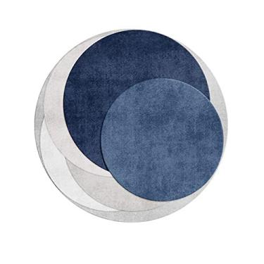 Imagem de Tapete geométrico moderno casual redondo tapete de área redonda fácil de limpar resistente a manchas/desbotamento contemporâneo macio tapete de sala de jantar, B, 160 cm