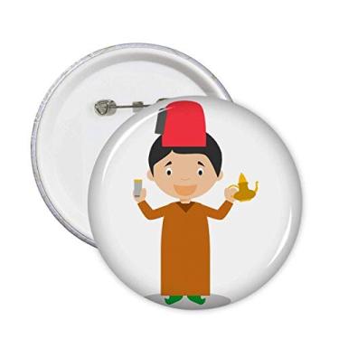 Imagem de Chapéu vermelho marrocos desenho artístico decoração de arte déco presente alfinetes moda crachá botão emblema acessório decoração 5 peças