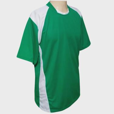 Imagem de Kit trb com 16 Camisas Verde/Branco e 16 Calções Brancos