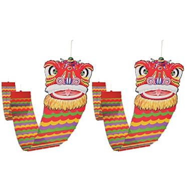 Imagem de Beistle 2 peças de decoração de dragão de ano novo chinês decoração de festa tema asiático, 30,48 cm x 12,88 cm, multicolorido