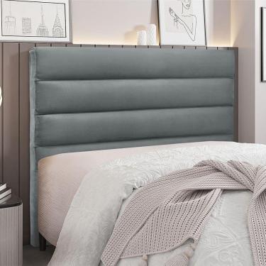 Imagem de Cabeceira Para Cama Box Casal La Italiana 140Cm Veludo Cinza