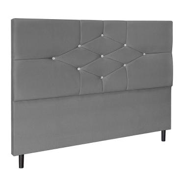 Imagem de Cabeceira Camboriú Para Cama Box King 195 Cm Suede Cinza