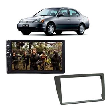 Imagem de Moldura Painel 2 Din Honda Civic 2001 a 2006 Preta