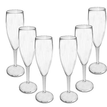 Imagem de 6 Taças Champagne Transparente Acrílico Transparente