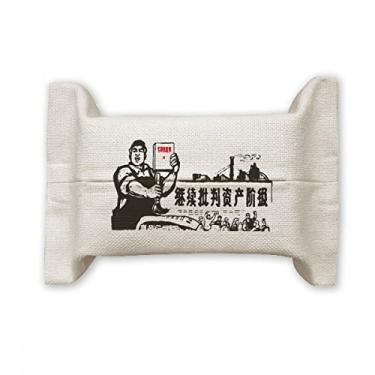 Imagem de Worker Camponesa Chinesa Red Revolution Suporte de capa de papel de tecido de algodão saco de linho