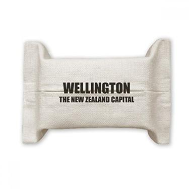 Imagem de Wellington The New Zealand Capital Suporte de capa de papel para lenços faciais, saco de linho de algodão