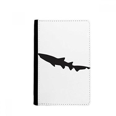 Imagem de Porta-passaporte com desenho de peixe Biologia tubarão preto Notecase Burse capa carteira porta-cartões