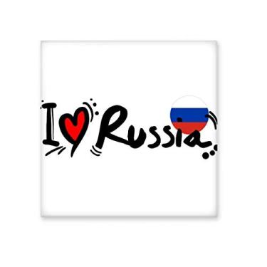 Imagem de I Love Russia Palavra Bandeira Coração Cerâmica Azulejo Brilhante Decalque Pedra Adorna Tijolo Vitrificado