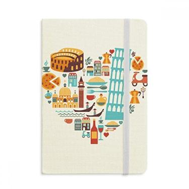 Imagem de Caderno de coração do cinema romano da Itália, capa dura em tecido, diário clássico