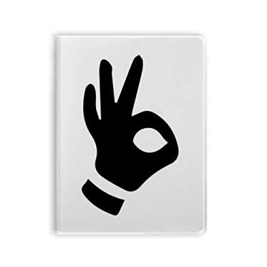 Imagem de Caderno com silhueta de gesto OK com capa de goma
