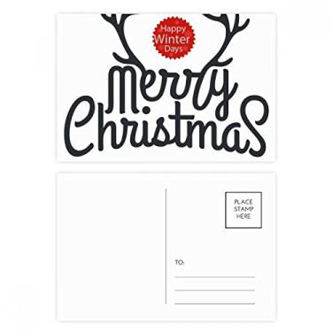 Imagem de Conjunto de cartões postais de Natal de alce de inverno, ano novo, cartão de felicitações